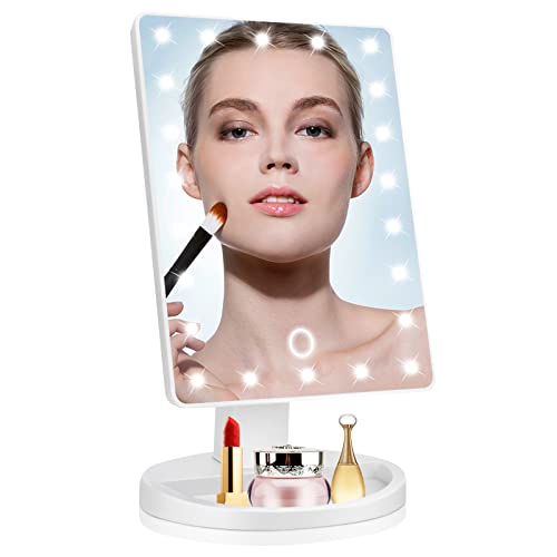 Cadouri pentru femei Adolescente, oglinda de machiaj cu lumini LED Ciorapi de Craciun Cadouri pentru mama ei, sotie, iubita fiica, Ziua Indragostitilor, Ziua Mamei, Ziua Recunostintei, Batter cu control tactil...