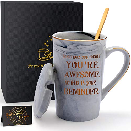 Cadouri de multumire pentru femei, ziua de nastere Ziua Recunostintei Cadouri de Craciun Cana Esti minunat Coleg de munca Cadou de apreciere pentru barbati, prieteni, amuzant, pensionare, ziua tatalui, ceasca de cafea, 14 oz, gri
