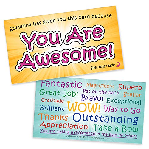 You are Awesome Cards - Carduri de apreciere pentru studenti, profesori, angajatori, prieteni, colegi de munca, familie (cutie de 100)